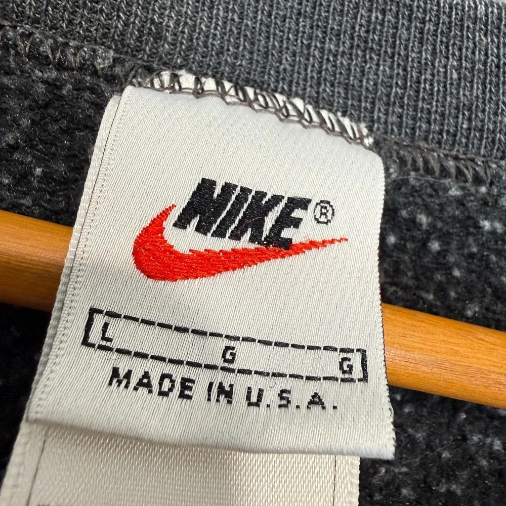 Vintage Nike Fleece Sweatshirt Men Large Classic Relaxed Fit Swoosh Made USA 90s